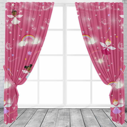 Introduce your child to a world of enchantment with Fairy Buddies Kids Curtains in Pink. These curtains bring a pop of color while providing privacy and light blocking capabilities. Crafted with polycotton fabric for long lasting use. Perfect for any kid's bedroom.