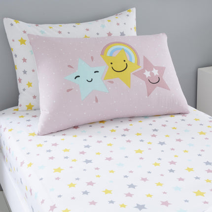 The HELLO STAR Kids Fitted Bed Sheet combines superior softness and durability. Blush pink color adds a subtle elegance to any bedroom. Crafted from ultra soft and cozy materials, this fitted sheet offers maximum comfort for your little one.