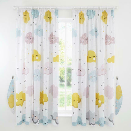 HAPPY CLOUDS Kids Curtains are designed to be soft, durable, and colorfast. The curtains come in an array of bright multi colors and are sure to bring a burst of energy to your children's room. Machine washable for easy care.