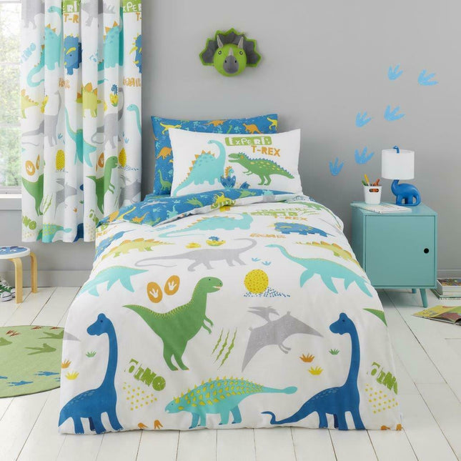 ROARSOME FUN's colorful Kids Duvet Cover Set is crafted with soft polycotton fabric for an extra cozy sleep experience. The vibrant colors are fade resistant and will last wash after wash. Perfect for kids' bedrooms, it adds warmth and a playful touch.