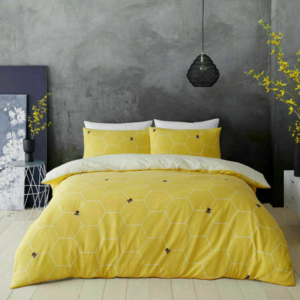 BEE HAPPY Duvet Cover Set is crafted with premium microfiber for superior comfort and breathability. Its ochre color adds a cheerful touch to your bedroom décor. The wrinkle-resistant and fade-resistant fabric retains its vibrancy even after numerous washes.