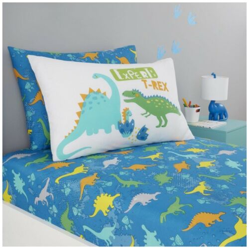 ROARSOME FUN Kids Fitted Bed Sheet is a durable and comfortable sheet, made of polycotton. Designed to fit snugly on a mattress, it features a vibrant mix of colours to add a splash of excitement to a child's bedroom. The fabric is breathable and easy to care for.